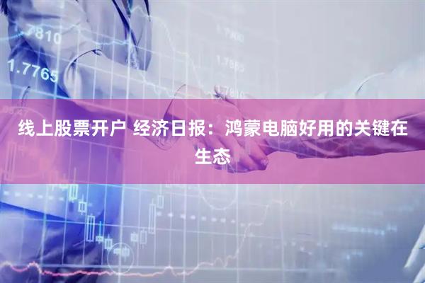 线上股票开户 经济日报：鸿蒙电脑好用的关键在生态