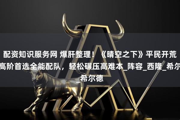 配资知识服务网 爆肝整理！《晴空之下》平民开荒到高阶首选全能配队，轻松碾压高难本_阵容_西隆_希尔德